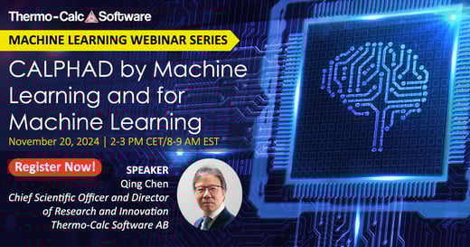 Social media image for the webinar: CALPHAD by Machine Learning and for Machine Learning